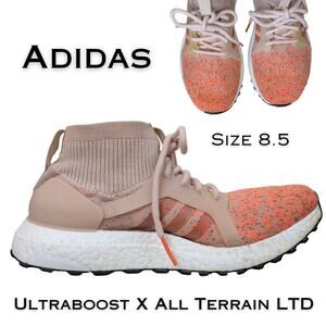 Adidas Womens Ultraboost X All Terrain LTD 8.5 Orange Pink Running Primeknit